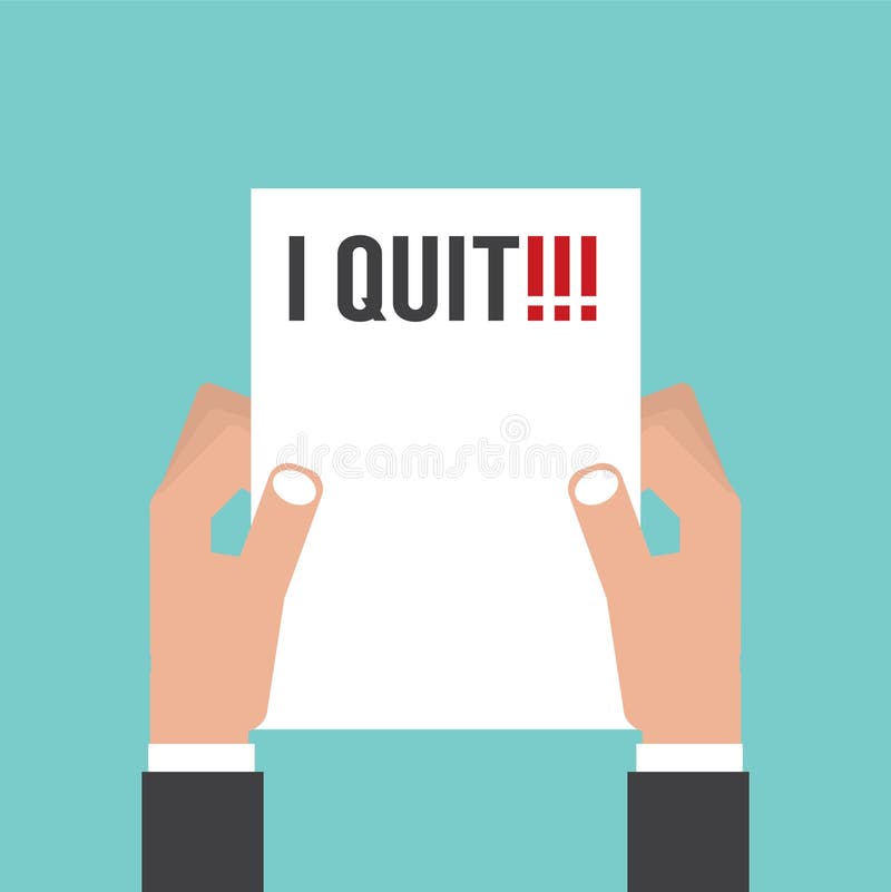 Hand Holding Envelope With Text I Quit Job. Resignation Letter Concept Stock Vector ...