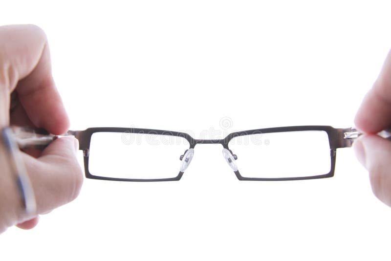 Hand holding eye glasses