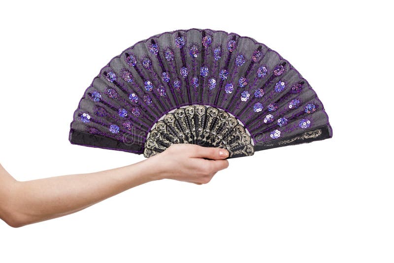 The Hand Holding Fan Isolated on White Background Stock Image Image