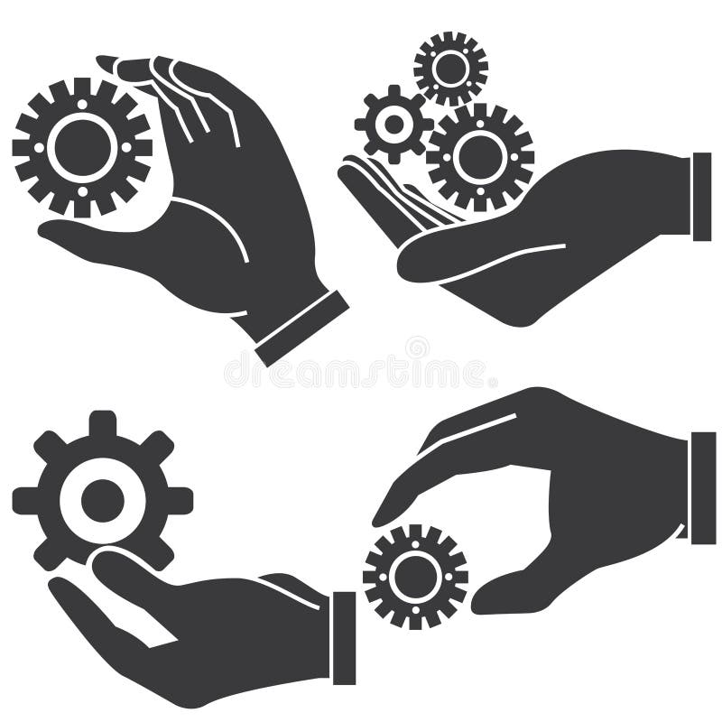 Hand holding gear stock illustration. Illustration of mechanic 40849363