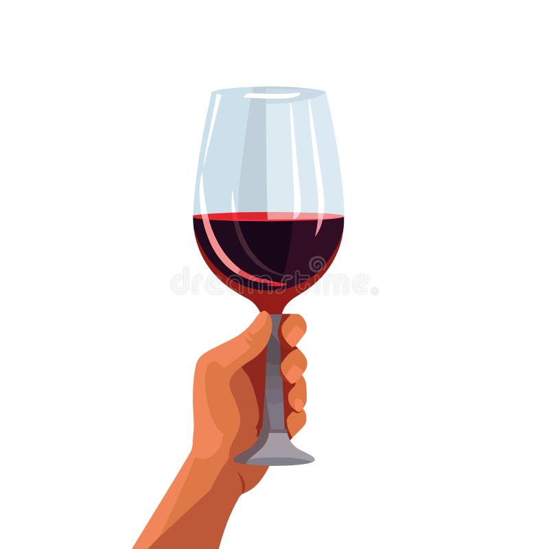 Woman Holding Glass Wine Hand Bar Stock Illustrations 533 Woman