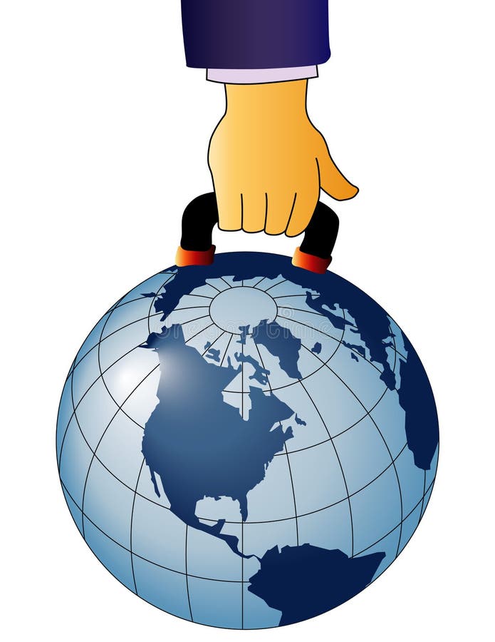 Illustration of a hand holding a globe with a handle on it, isolated on a white background, available in vector. Illustration of a hand holding a globe with a handle on it, isolated on a white background, available in vector.