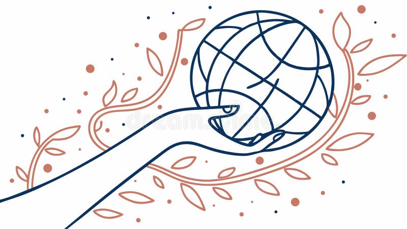 Hand Holding Globe. Projektowanie wektorów koncepcji łączności globalnej Generation AI ilustracji