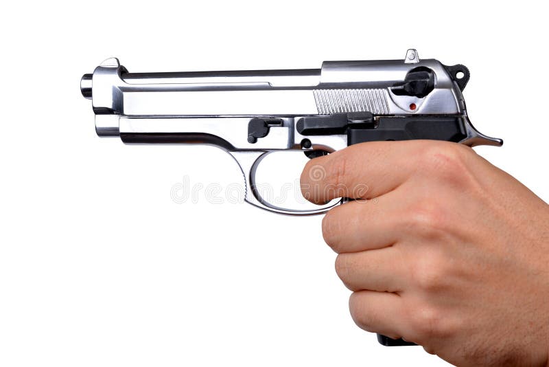 Hand holding gun