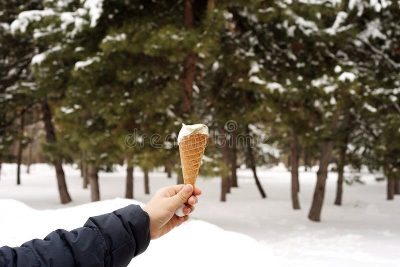 Snow Man Holding Ice Cream Stock Photos Free & RoyaltyFree Stock