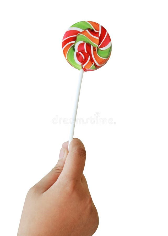 Hand Holding Lollipop Isolate (clipping Path) Stock Image - Image of ...