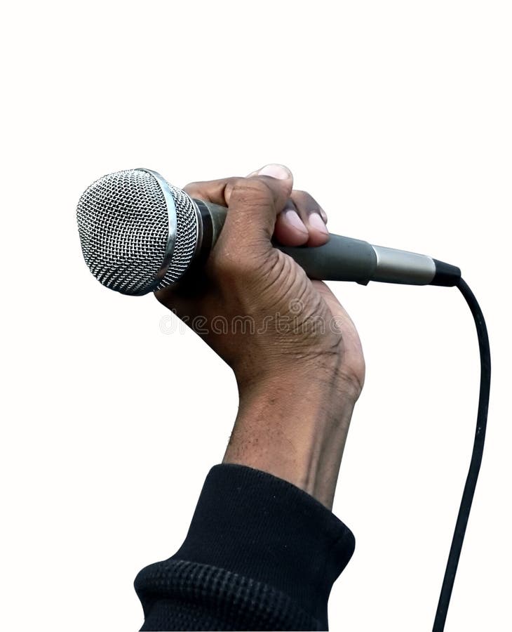 Hand Holding Microphone Audio Sound Voice Mic Music Studio Radio