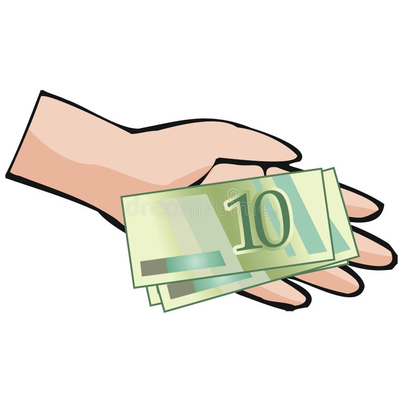 Hand holding money stock vector. Illustration of cartoon - 2323160