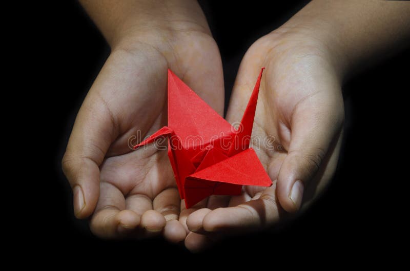 Red Paper Crane Stock Photo - Download Image Now - Paper Crane