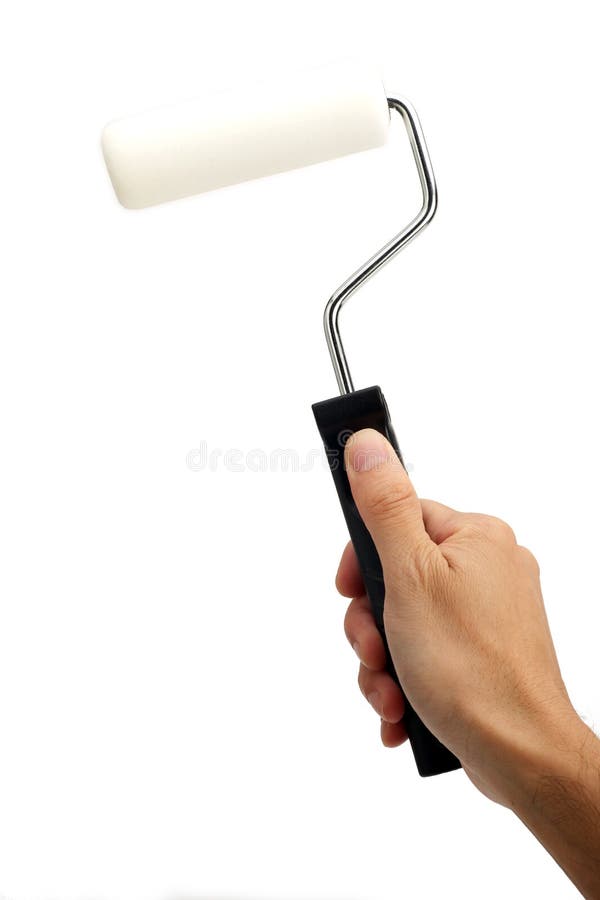 Hand holding paint roller stock photo. Image of equipment 30976644