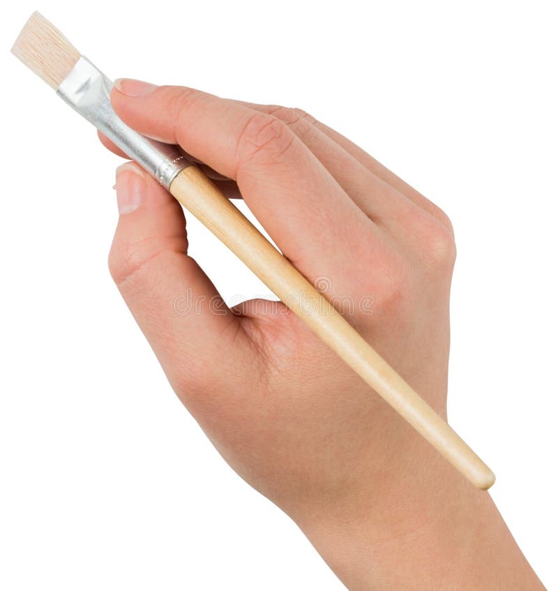 Premium Photo  Paint brushes in hand on white background closeup of photo