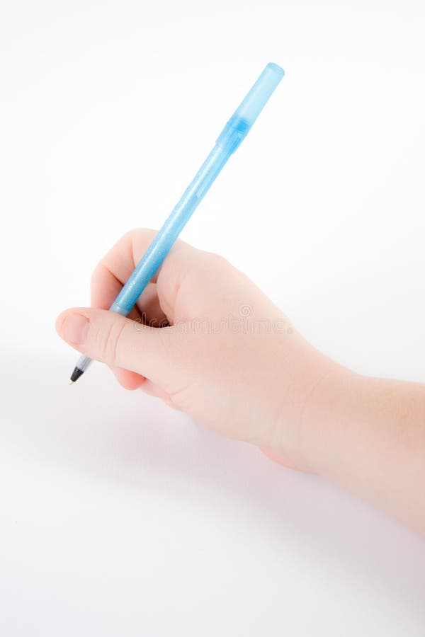 Hand holding a pen