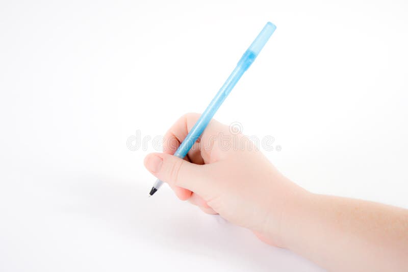 Hand holding a pen