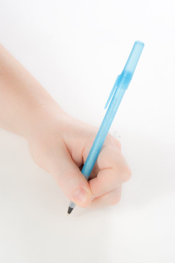 Hand holding a pen