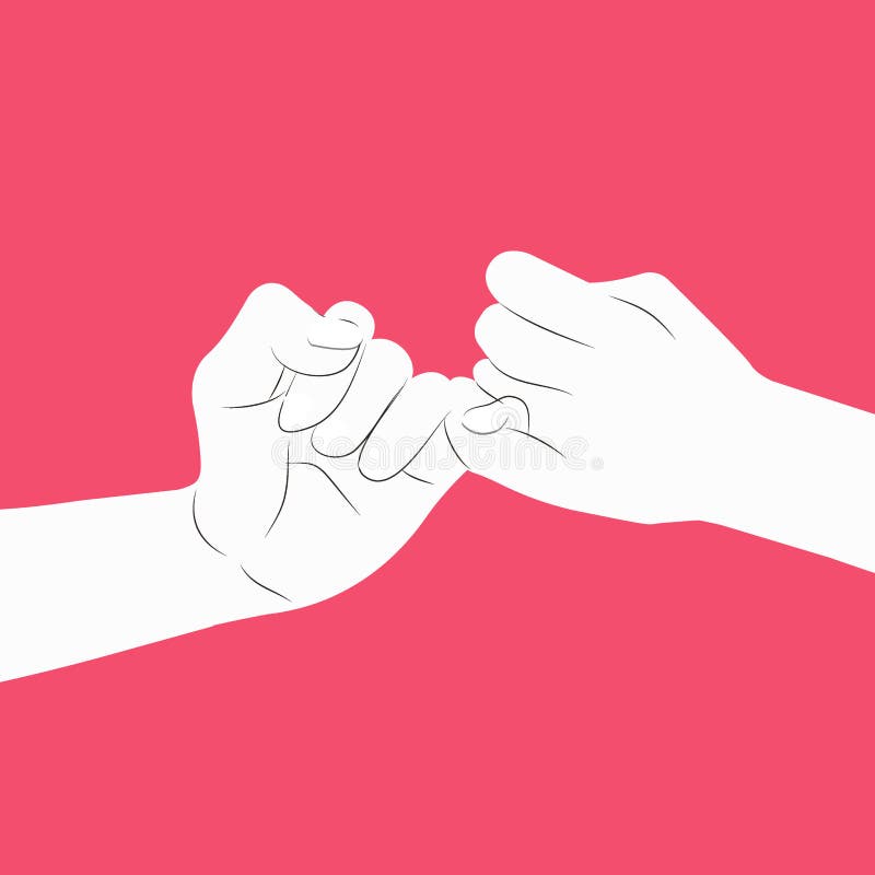 Pinky promise , hand holding ,Vector illustration isolated.