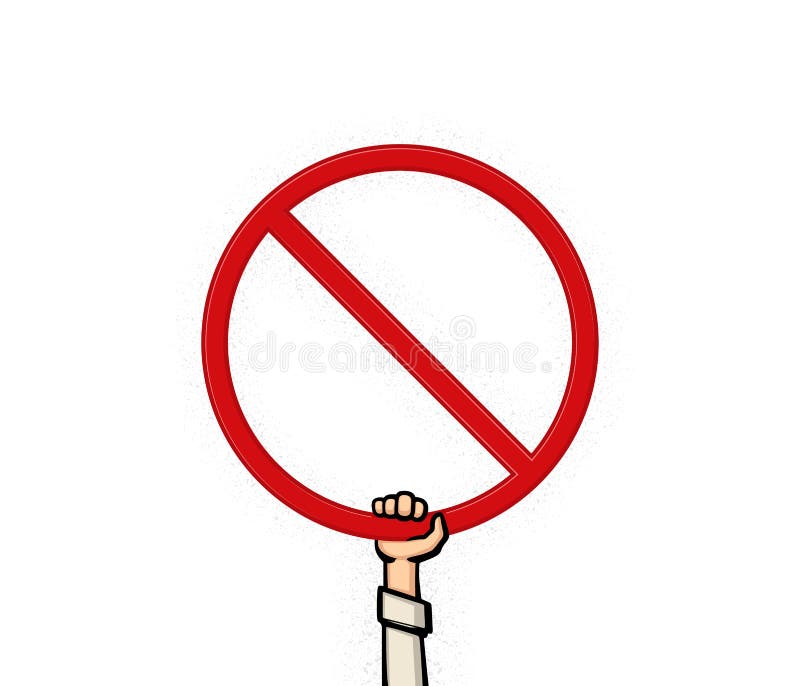 Stop hand forbidden sign Royalty Free Vector Image