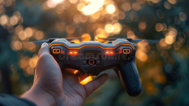 Hand holding a quadcopter royalty free stock photos