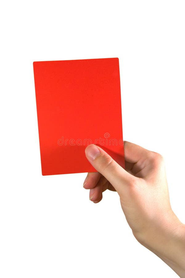 Hand holding a red card