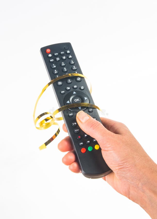 Hand Holding a Remote Control Stock Image Image of concept, cutout