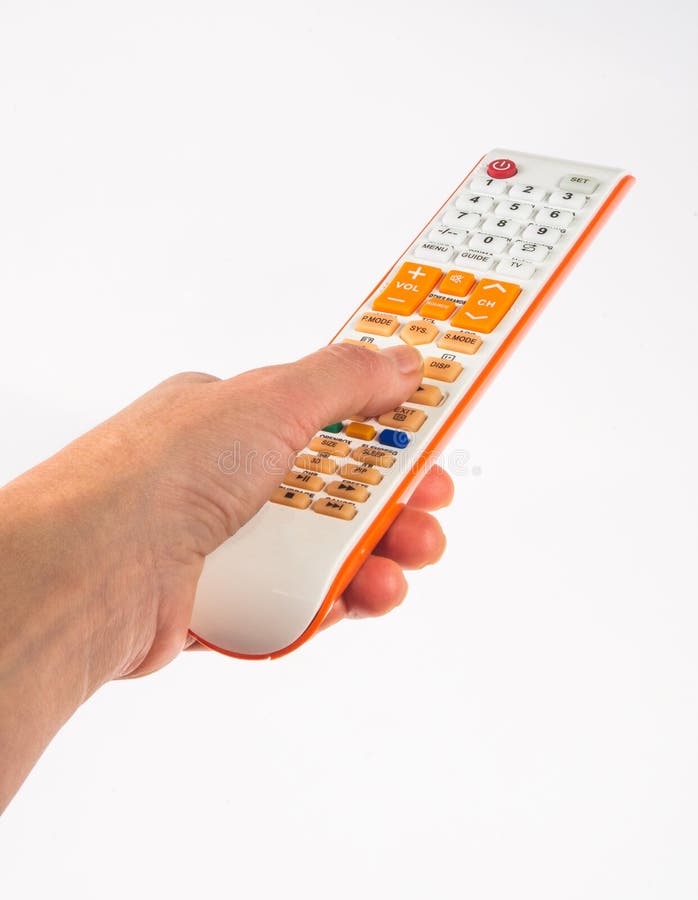 Hand Holding a Remote Control Stock Photo Image of finger, human