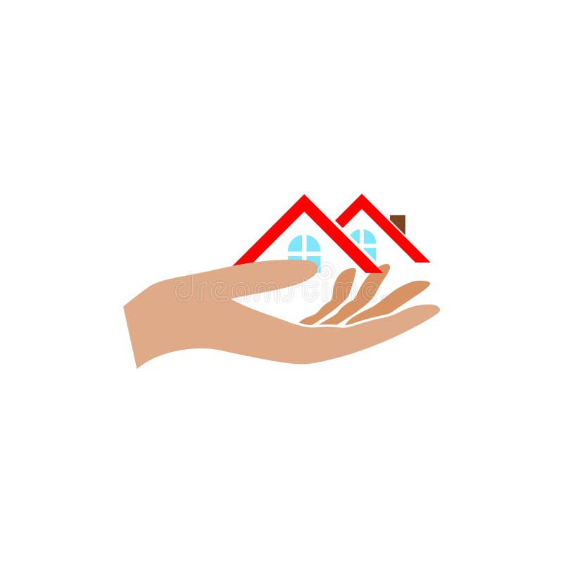 Hand Holding Roof Illustration Stock Illustration - Illustration of