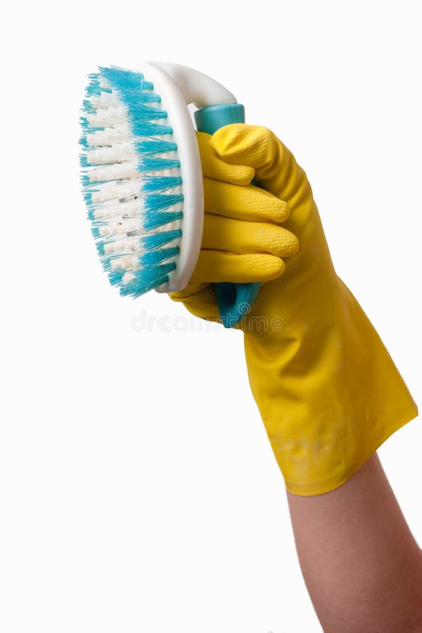 Hand holding scrub brush stock photo. Image of clean, scrub 9368558