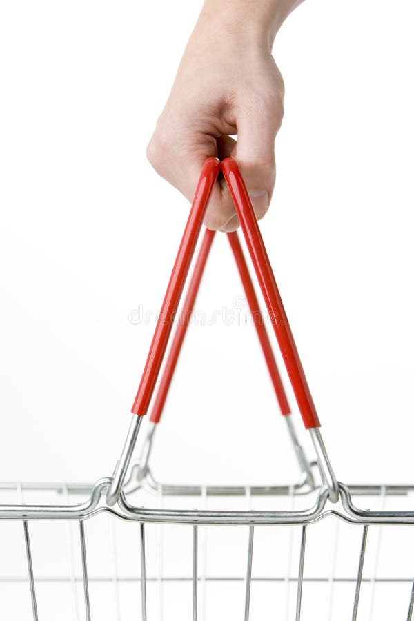 Hand Holding Shopping Basket Stock Image Image of holding, life 7731919