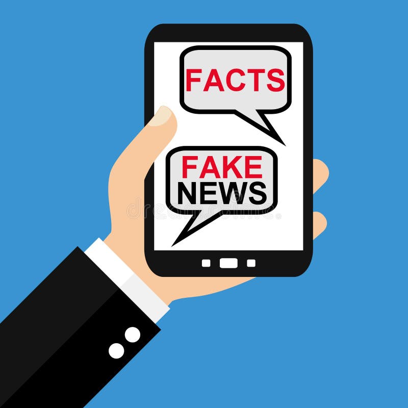 Smartphone: Facts or Fake News - Flat Design Stock Illustration ...