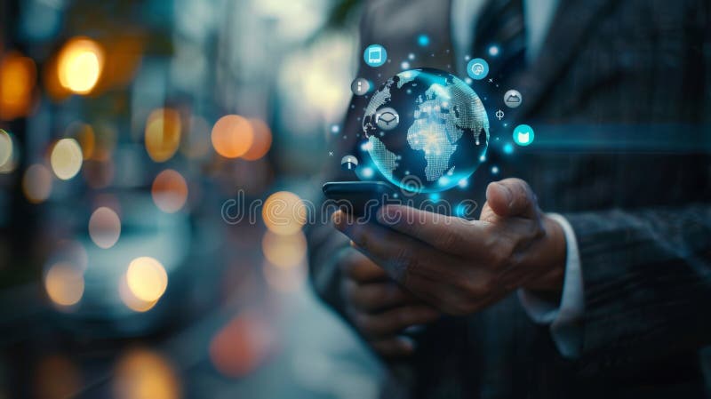 The Digital Globe in Hand. royalty free stock image.
