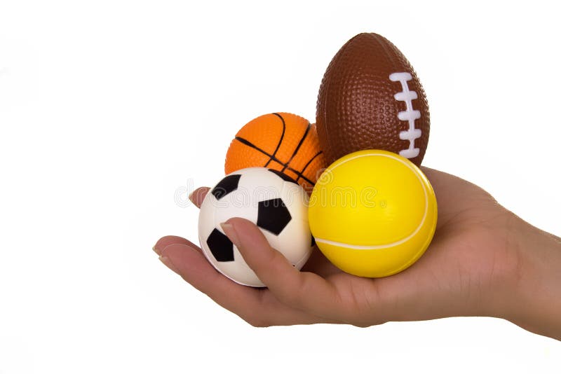Hand holding sport balls