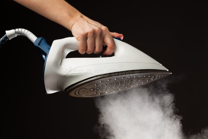 Hand Holding Steam Generator Iron Stock Photo Image of mist, electric