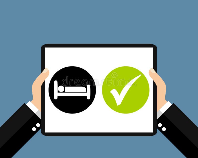 Tablet Hotel Booking Flat Design Stock Illustration Illustration