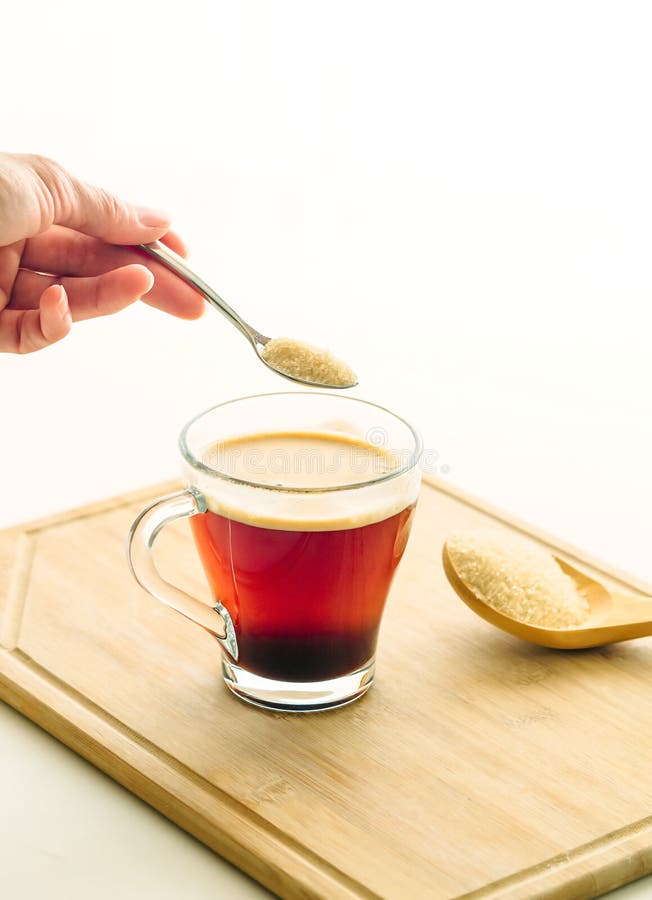 Woman Mixing Coffee With A Spoon Stock Photo Image of fresh, heat