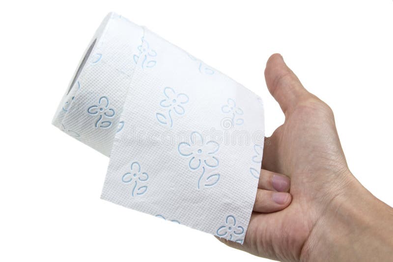 Hand holding toilet paper stock photo. Image of lavatory 38487850