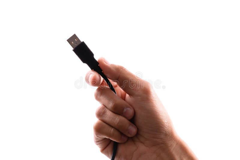 Hand Holding a USB Input Plug