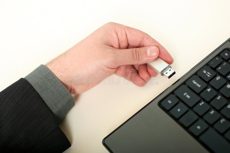 Hand Holding Usb Thumb Drive Stock Photo Image of connection, latop