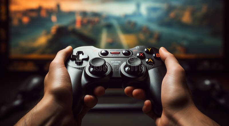 Gaming Controller In Hand Gif By Art4ever Background, 3d Cartoon Hand  Holding A Virtual Reality Headset And Holding A Controllers With The Other  Hand, Hd Photography Photo, Game Background Image And Wallpaper