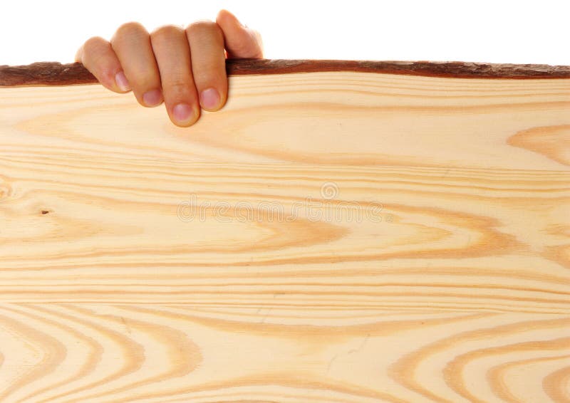 Hand holding wood board stock photo. Image of texture 8130918
