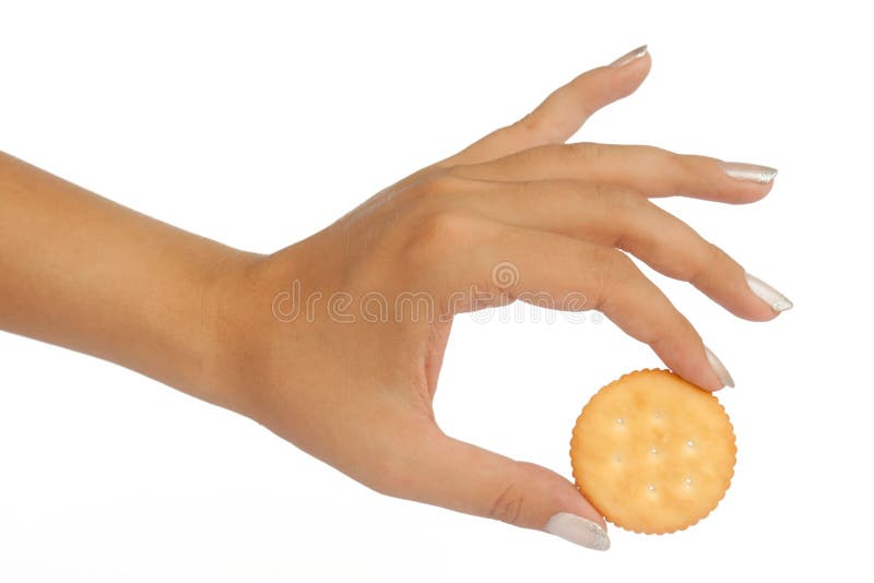 Hand That Holds The Biscuit Stock Photo Image of fingers, crispy