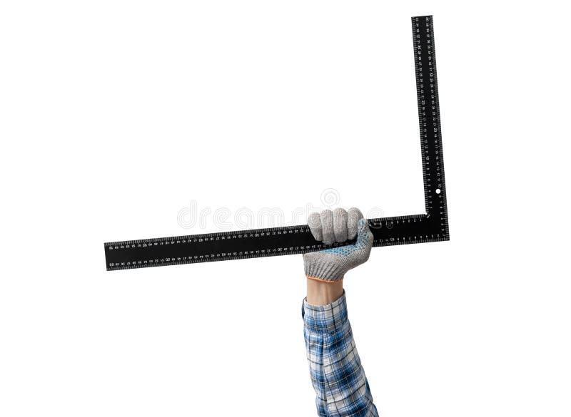 Hand Holds a Construction Tool Angle Meter Stock Image Image of