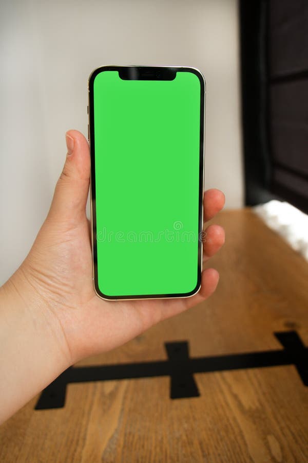 Hand Holds the Phone. Background. Green Screen. Mockup Phone. Smartphone in  Hand Stock Image - Image of background, computer: 223608037