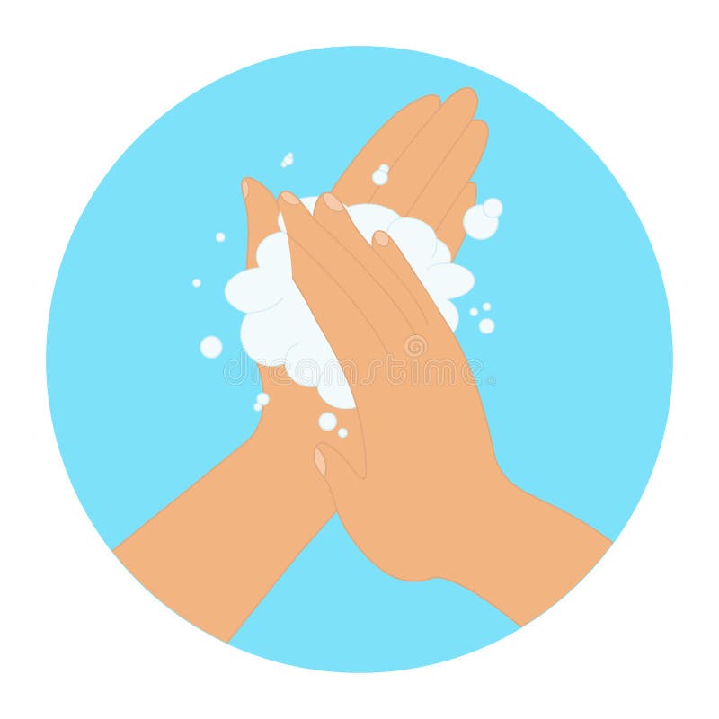 Hand Hygiene. Washing with Soap Palm Stock Vector - Illustration of ...
