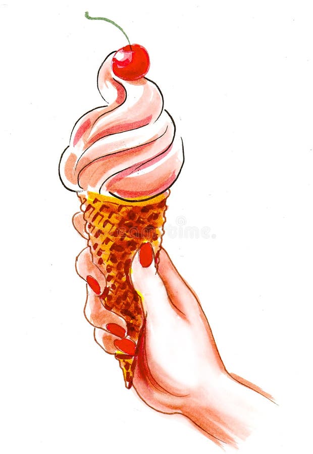 Hand And Ice Cream Stock Illustration Illustration Of Desert 140951967