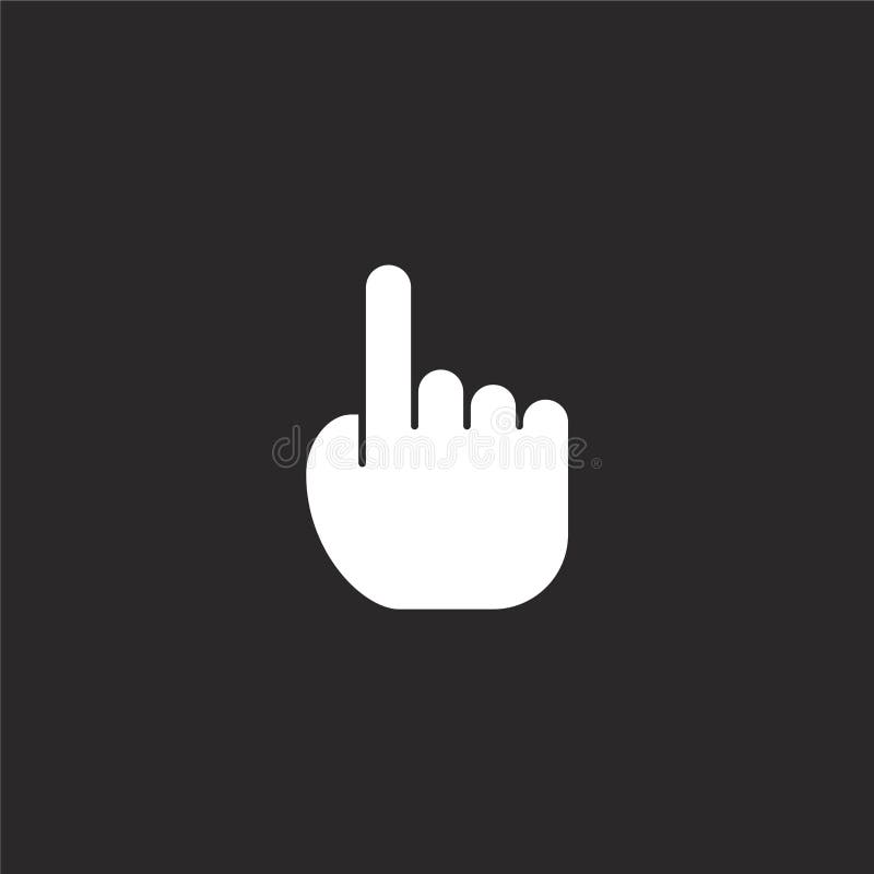 Hand icon. Filled hand icon for website design and mobile, app development. hand icon from filled selection and cursors collection royalty free illustration