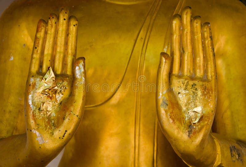 Hand image of buddha means stop sinning