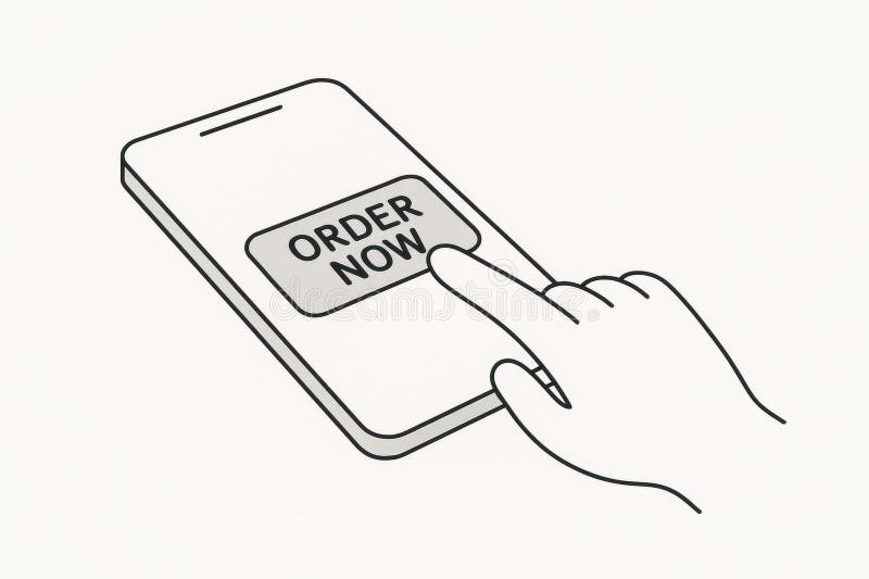 User Placing an Order Using a Mobile Device With an Emphasis on the Order Now Button for Online Shopping Generative AI stock photos