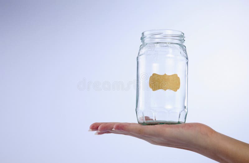 Hand with jar stock photo. Image of container, background 63808162