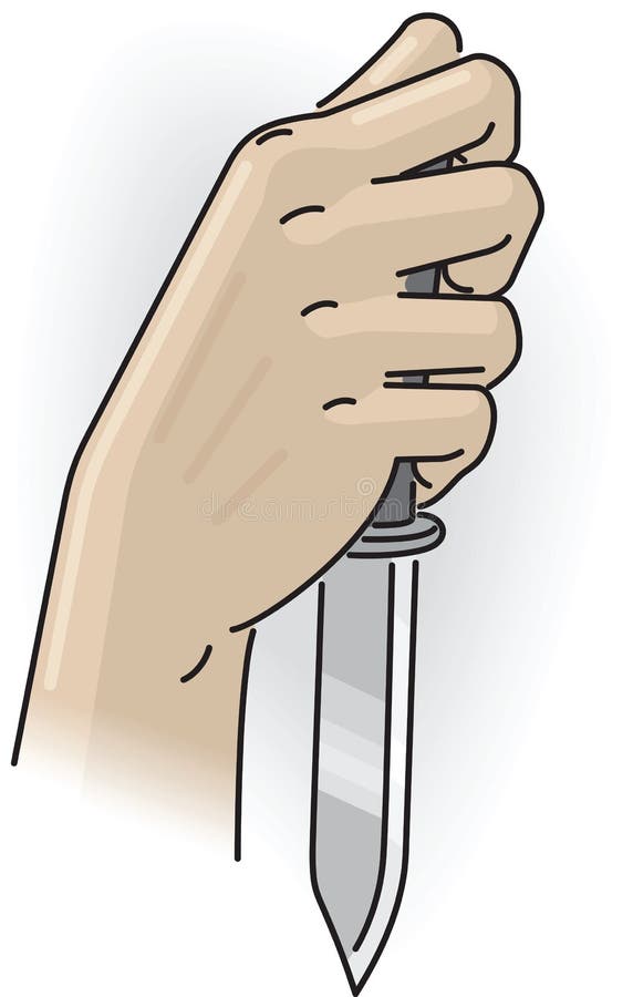 Hand with a knife stock illustration. Illustration of sharp - 99333608