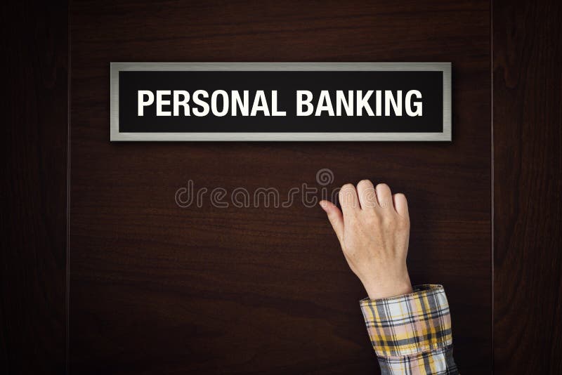 Hand is knocking on Personal banking door royalty free stock photography Hand is knocking on Personal banking door royalty free stock photography
