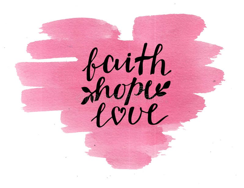 Hand Lettering Faith Hope Love On Stock Vector Royalty Free 1080371183   Shutterstock